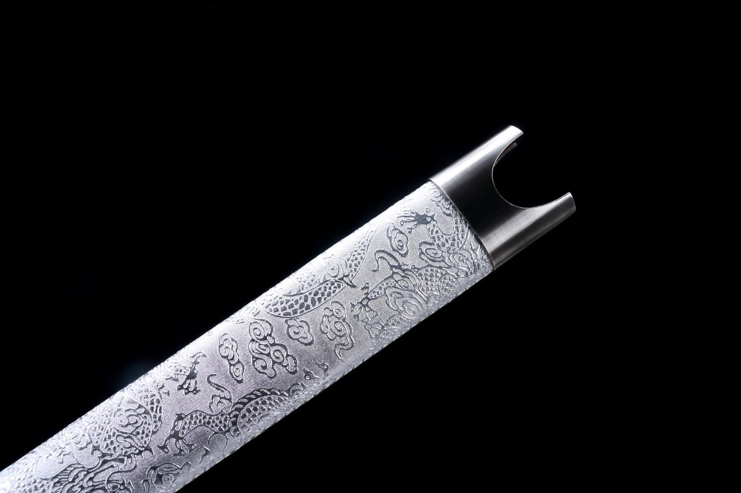 Dragon jian Swords Real,High Carbon Steel Blade,Black Scabbard,Alloy Fittings