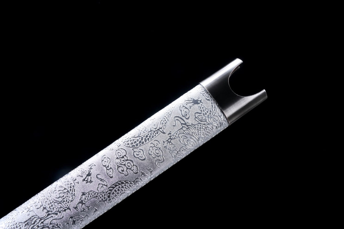 Dragon jian Swords Real,High Carbon Steel Blade,Black Scabbard,Alloy Fittings - Chinese Sword store