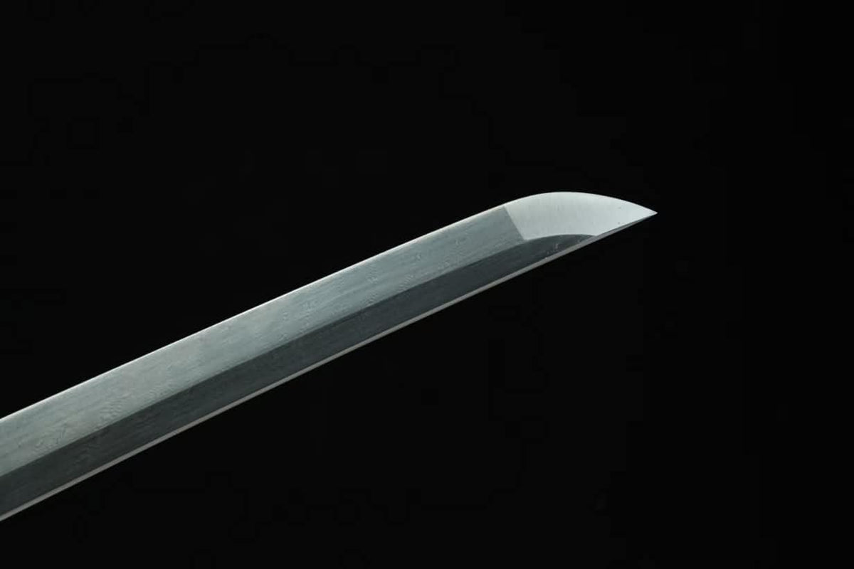 Samurai Katana – White Leather Handle, Folded Damascus Blade