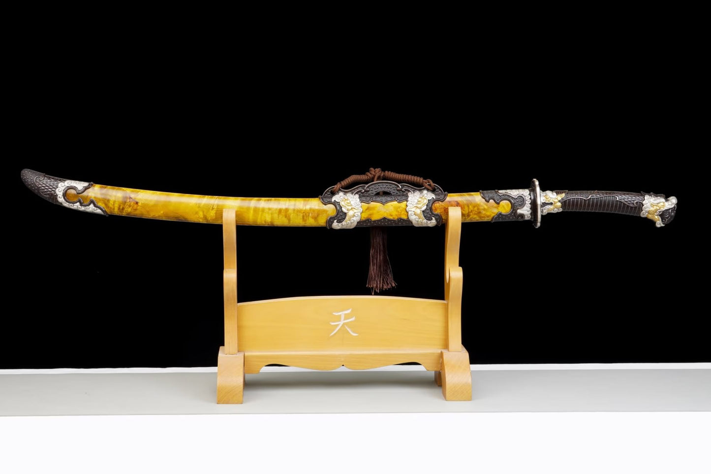 Red Dragon Qing Dao | Hand-Forged Multi-Layer Composite Steel Chinese Saber with Brass Fittings & Camphor Wood Scabbard