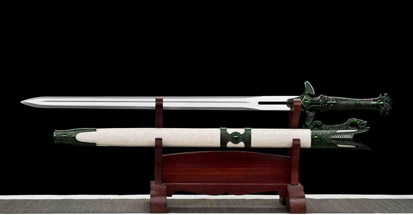 Longquan Hollow-Design Sword – 41″ Patterned Blade