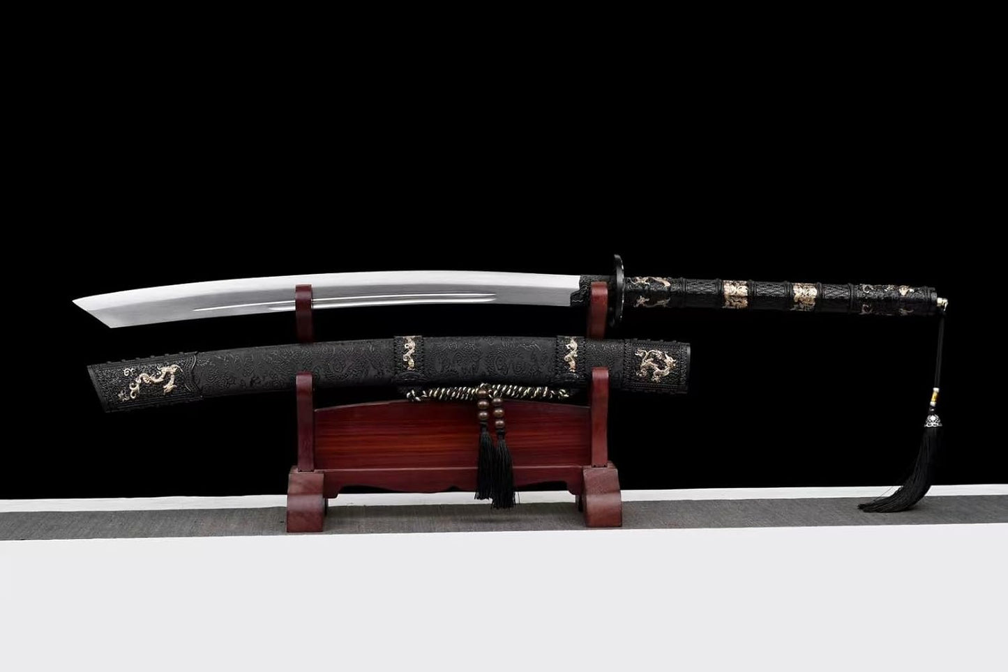 Kangxi Sword – Hand-Forged High Carbon Steel Blade,Alloy Handle with Gold Detailing