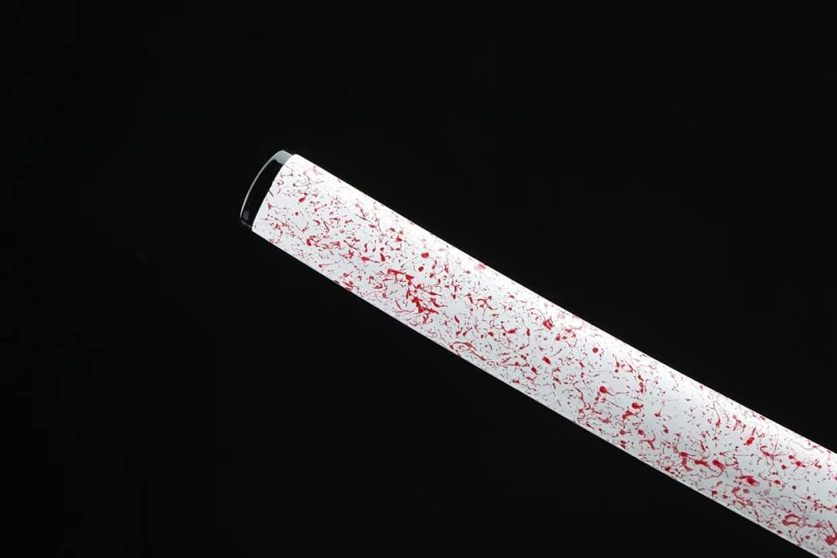 Samurai Katana – White Leather Handle, Folded Damascus Blade
