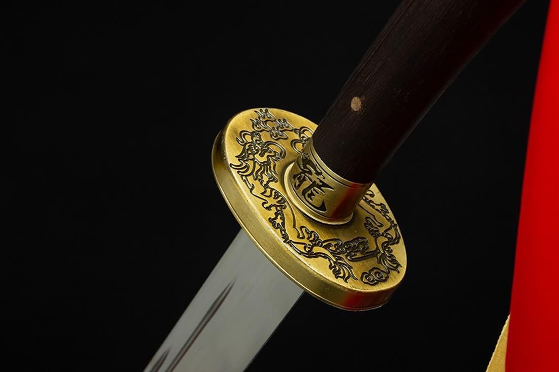Short-hilted broadsword with Stainless Steel Blade and Alloy Fittings,Rosewood Handle Scabbard - Chinese Sword store