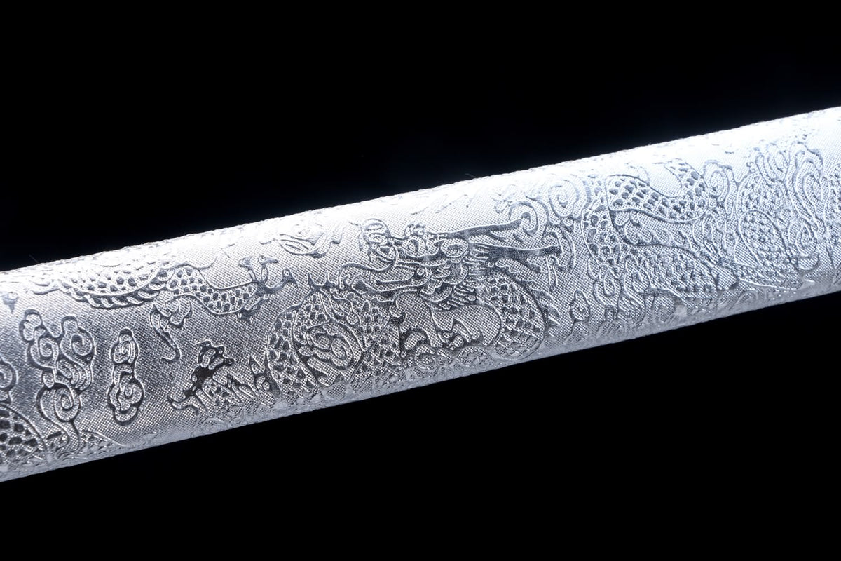 Dragon jian Swords Real,High Carbon Steel Blade,Black Scabbard,Alloy Fittings - Chinese Sword store