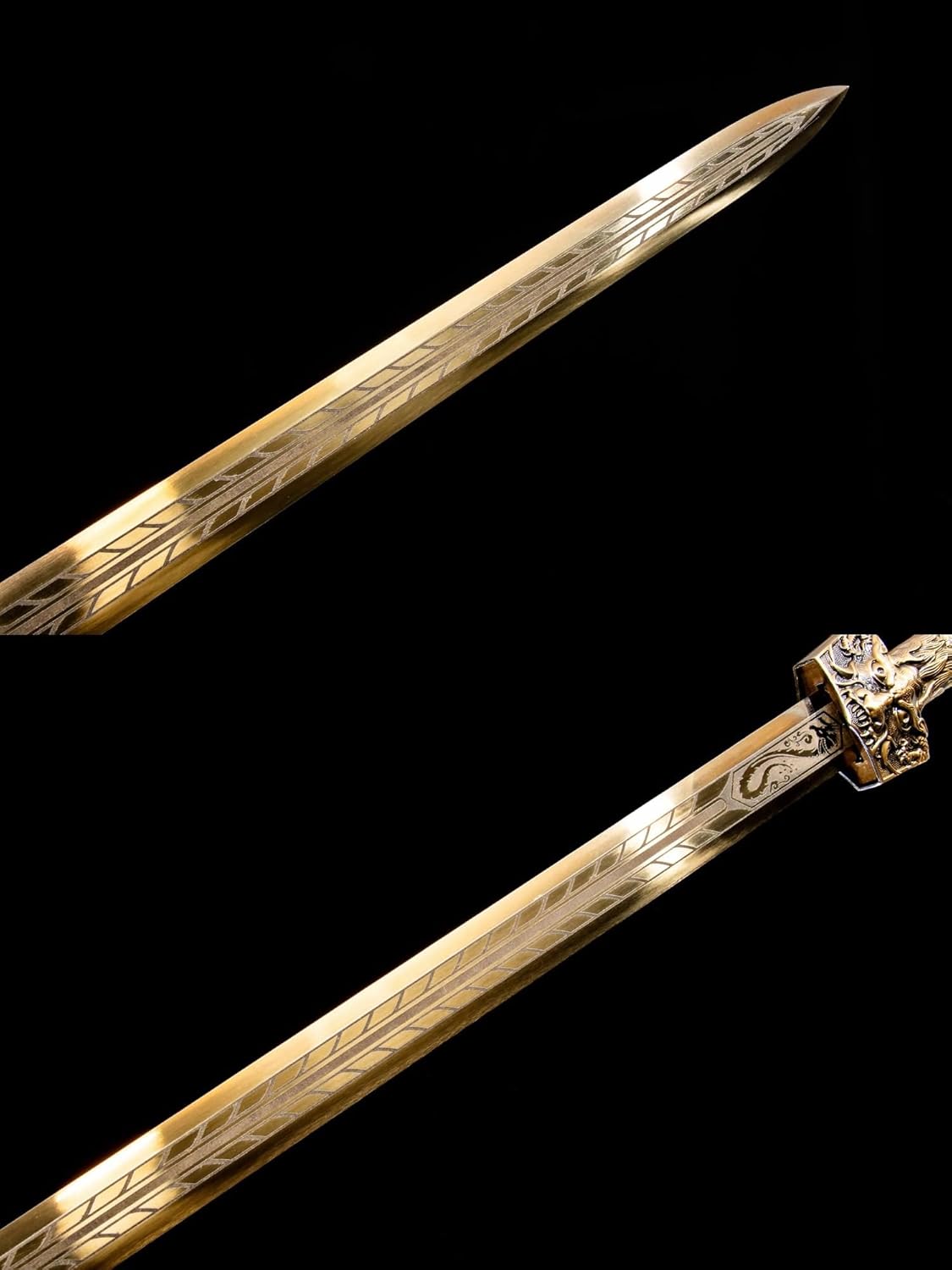 Hand-Forged Han Jian Sword – High Carbon Steel, Faux Leather Scabbard - Chinese Sword store