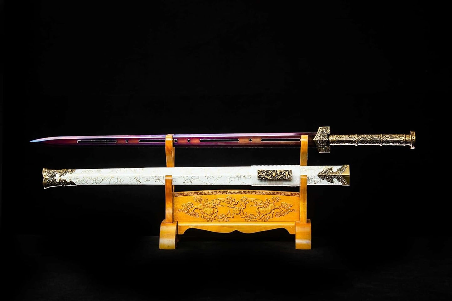 Hollow Brown Oxidized Han Jian with Dragon Alloy Guard