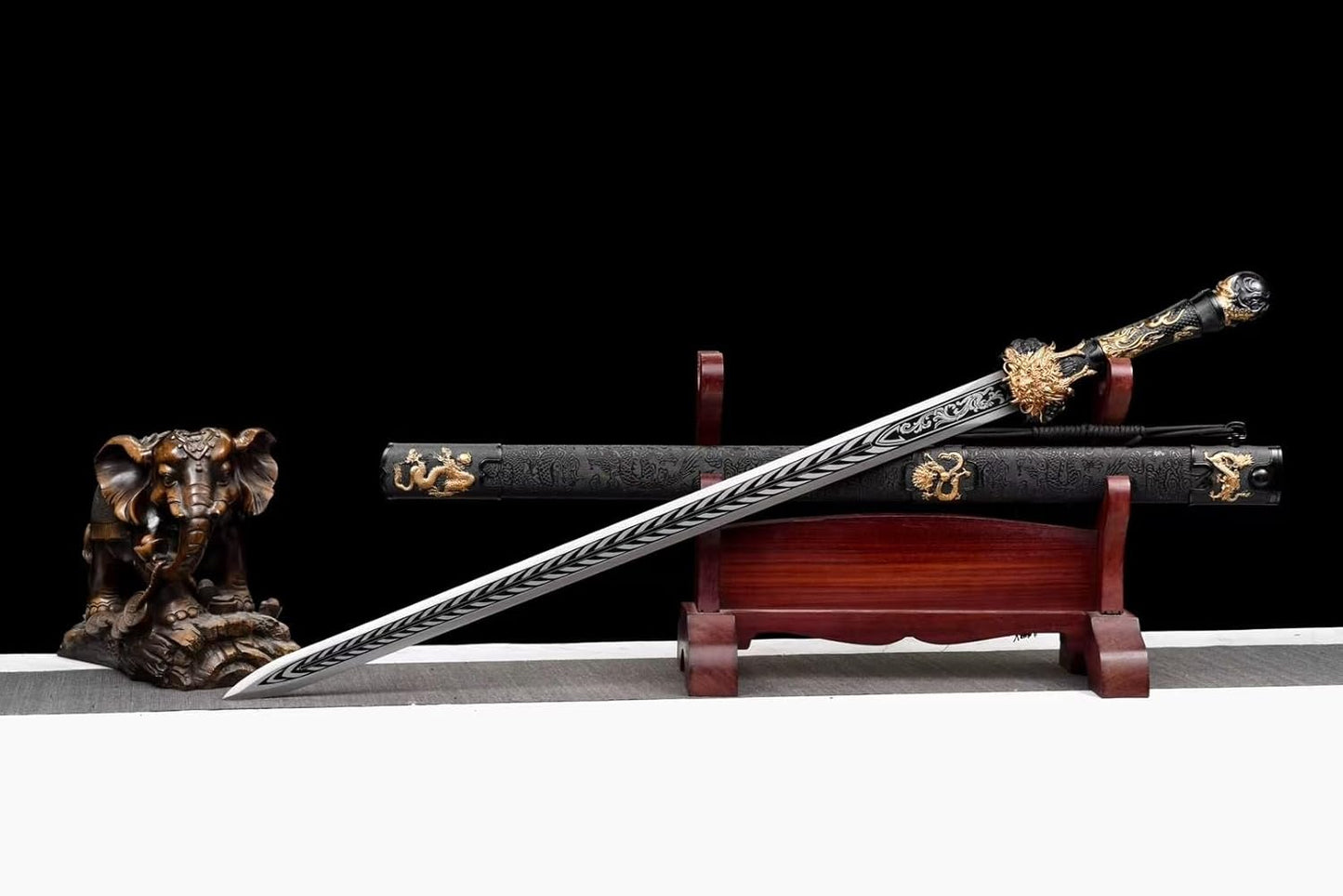 Dragon King Jian – High Manganese Steel Blade, Dragon Totem Fittings