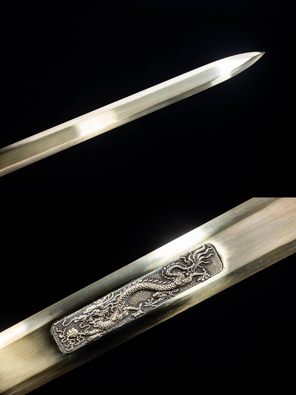 Han Sword,Forged High Carbon Steel Blade,Brown Fake Leather - Chinese Sword store