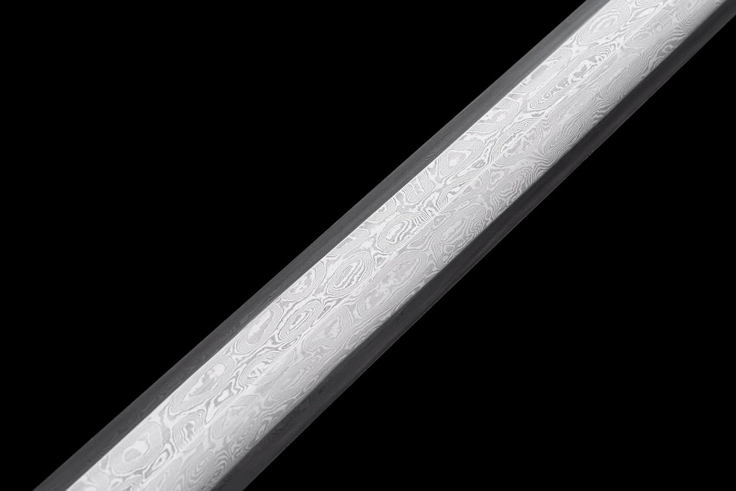 Han Dynasty Sword - Folded Damascus Steel Blade with Zinc Alloy Fittings