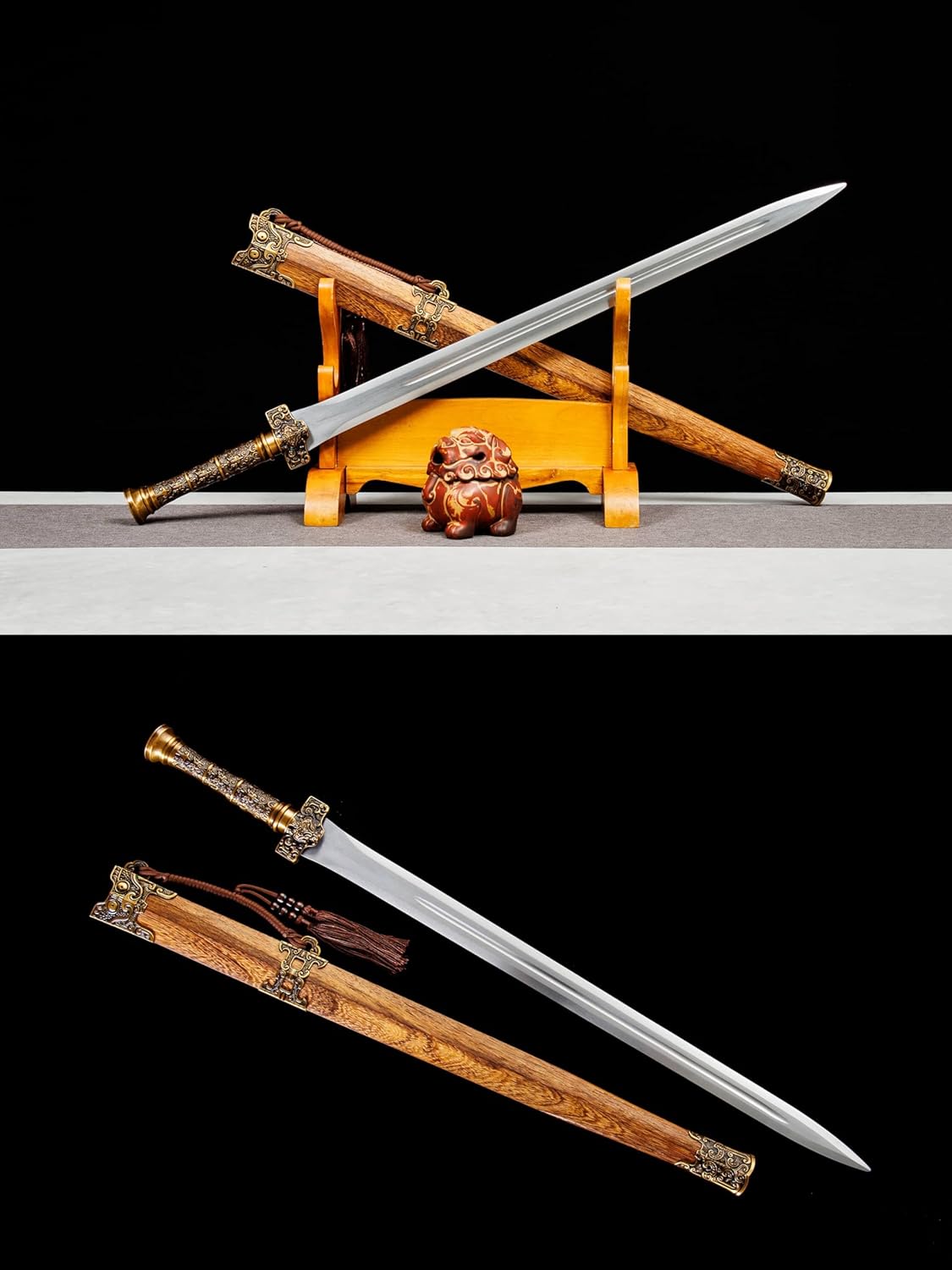 Hand-Forged Han Sword – 38″ High Manganese Steel