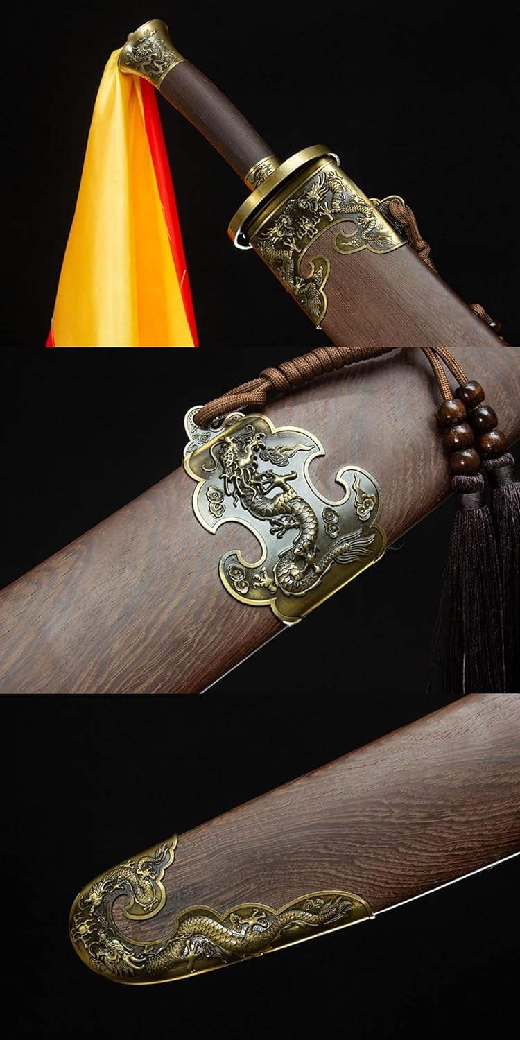 Short-hilted broadsword with Stainless Steel Blade and Alloy Fittings,Rosewood Handle Scabbard - Chinese Sword store