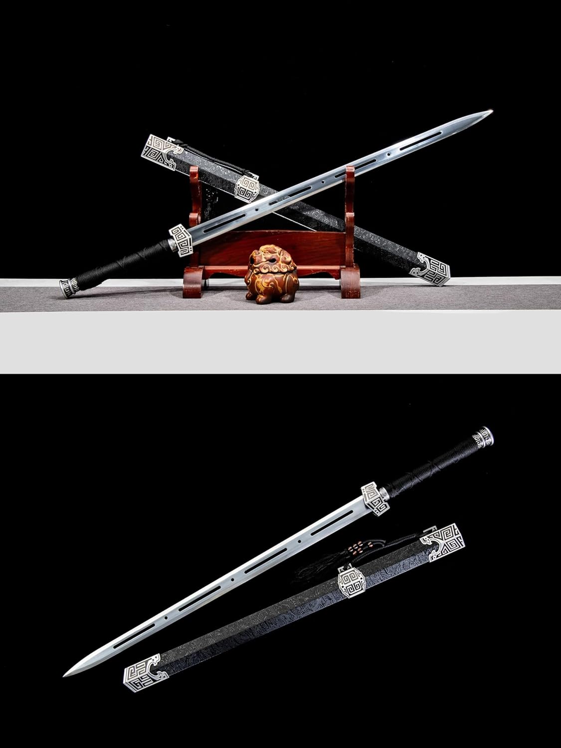 Qin Jian – 39″ Hollow High Manganese Steel Sword