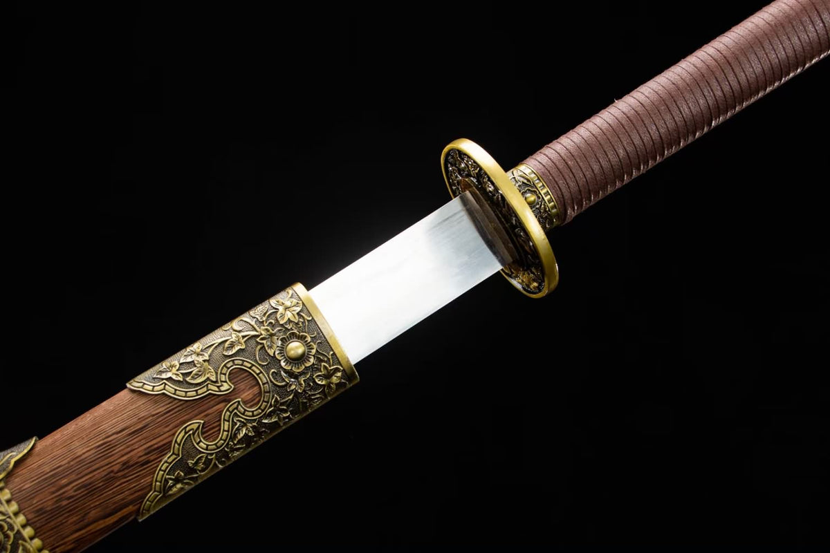 Miao Dao Traditional Forged Sword - High Manganese Steel Blade, Rosewood Scabbard