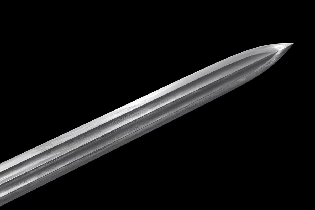 Loong sword,Forged Damascus steel blade,Alloy fittings,Rosewood scabbard