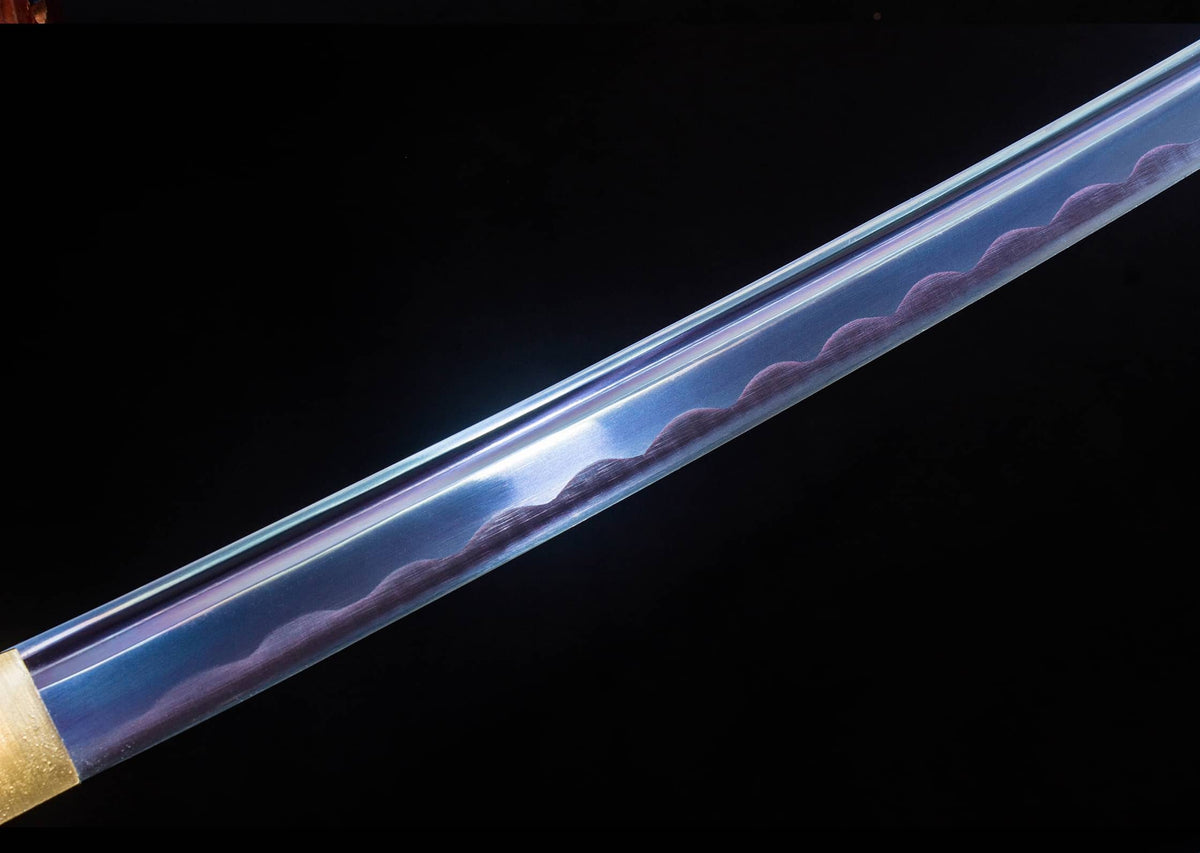 Blue Ice-Lacquer Katana – 41.1″ Manganese-Steel Blade, Navy Cord Wrap