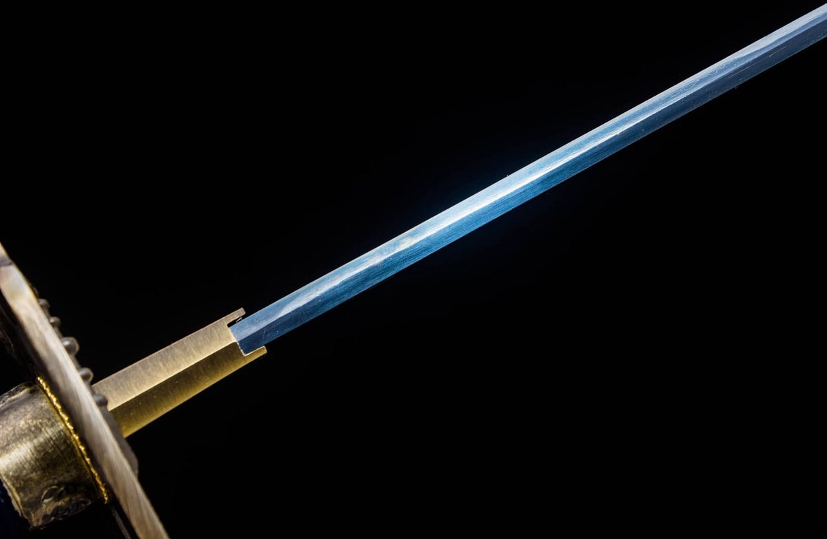 Blue Ice-Lacquer Katana – 41.1″ Manganese-Steel Blade, Navy Cord Wrap