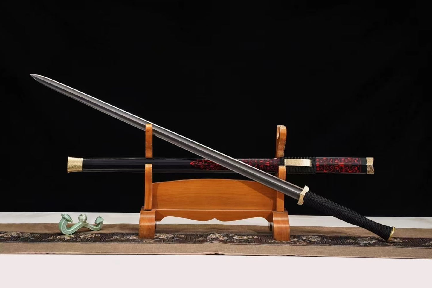 Han jian Sword - Forged Damascus Steel Blade - Brass Fittings,Collectible Gift