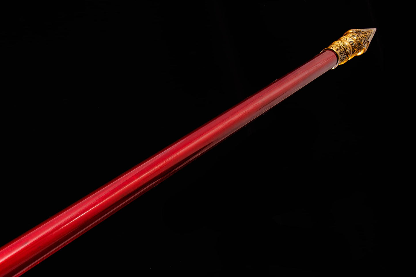 81.9" Modular High-Performance Manganese Steel Spear – 16.1" Blade, Red Lacquer Shaft & Aluminum Fittings