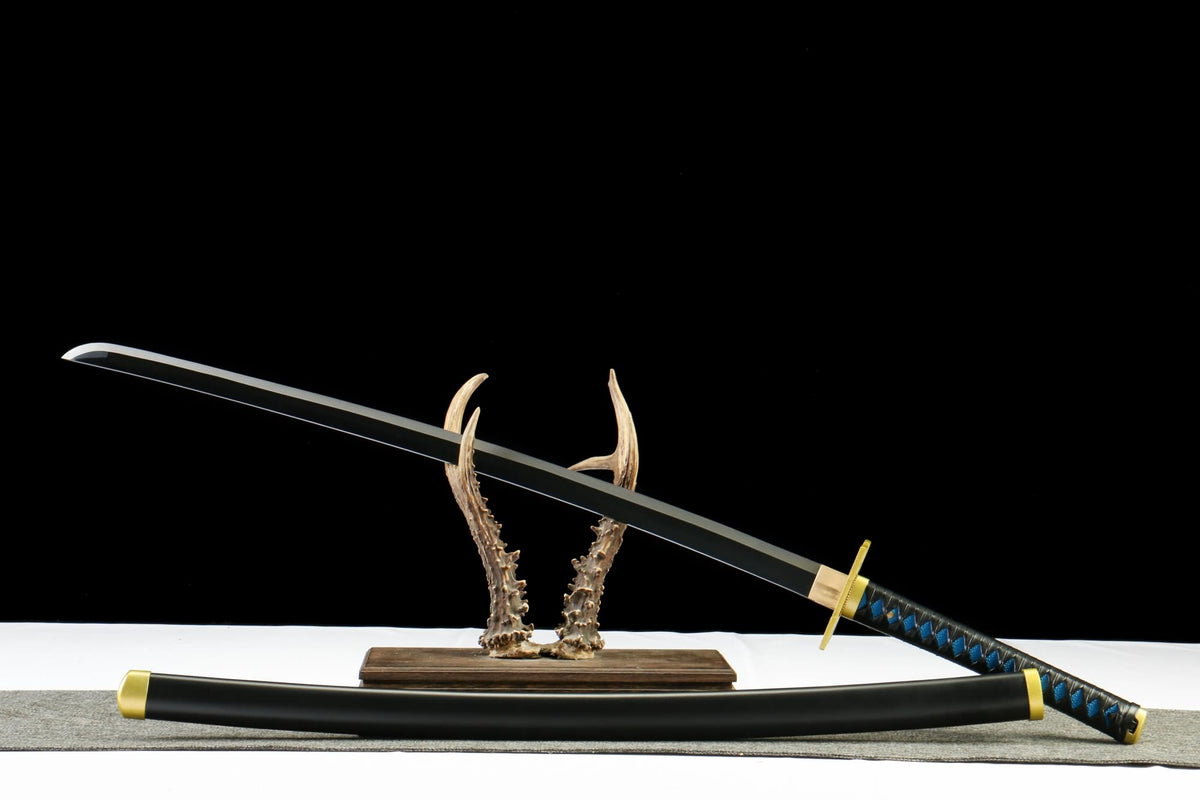Anime Style Japanese Katana – 1045 Carbon Steel Blade with Blackened Finish - Chinese Sword store