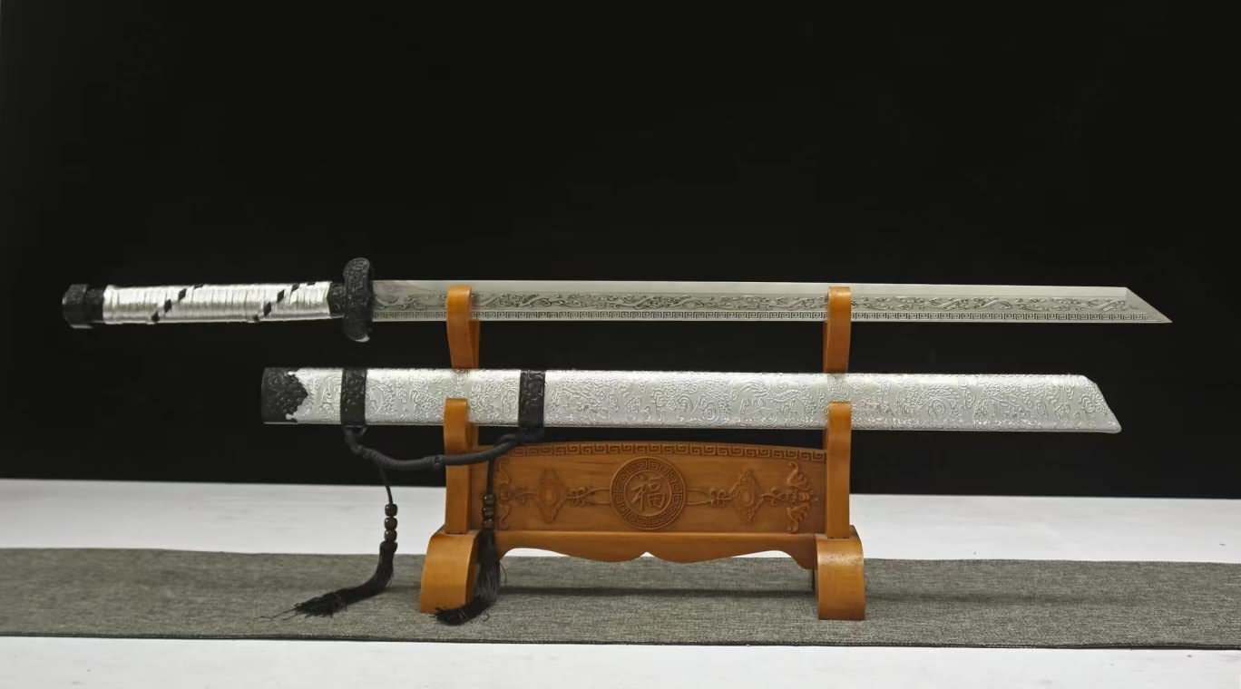 LOONGSWORD,Broadsword Tang Dao,Hand Forged High carbon steel Blades,Alloy fittings