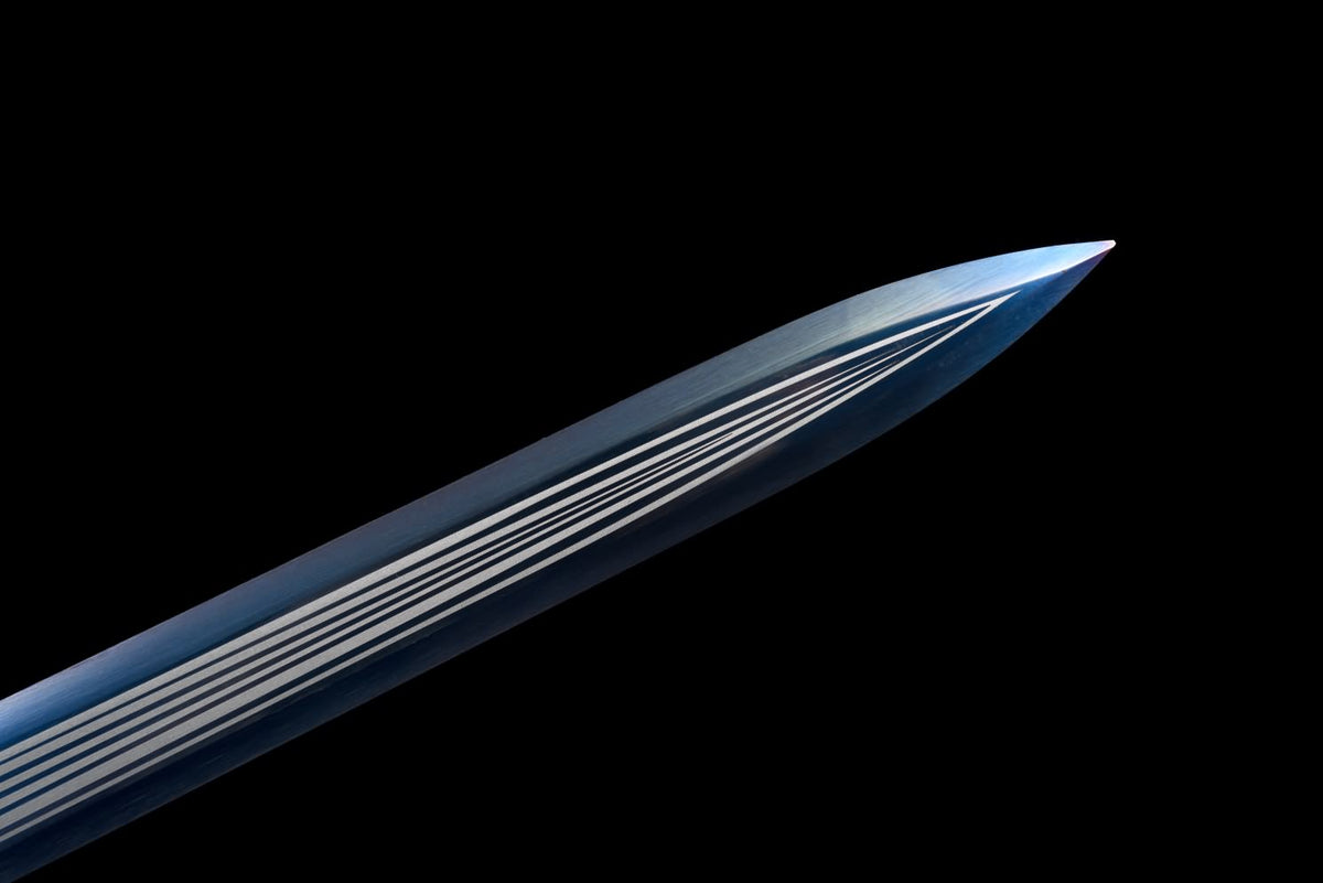 Han jian Sword,Hand Forged Blades,Blue Scabbard,Alloy Handle,Full Tang