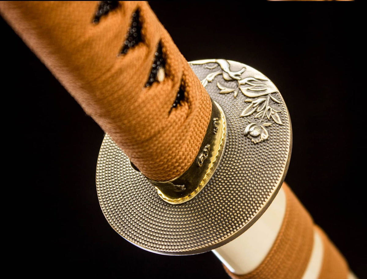 Japanese Katana with Lion-Engraved Tsuba – High Manganese Steel Blade & Lacquered Wooden Scabbard - Chinese Sword store