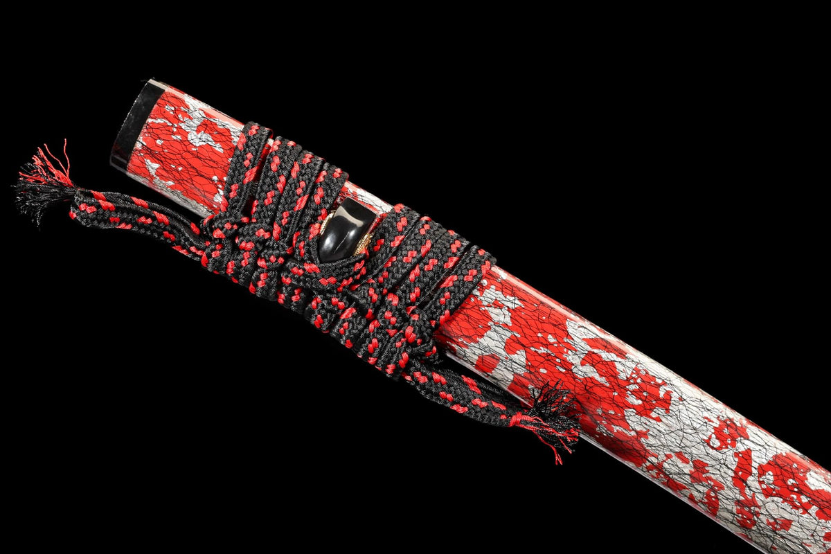 Luxury T10 Clay Tempered Katana – Gold Foil Lacquer Scabbard with Dragon Motif & Real Hamon Blade - Chinese Sword store
