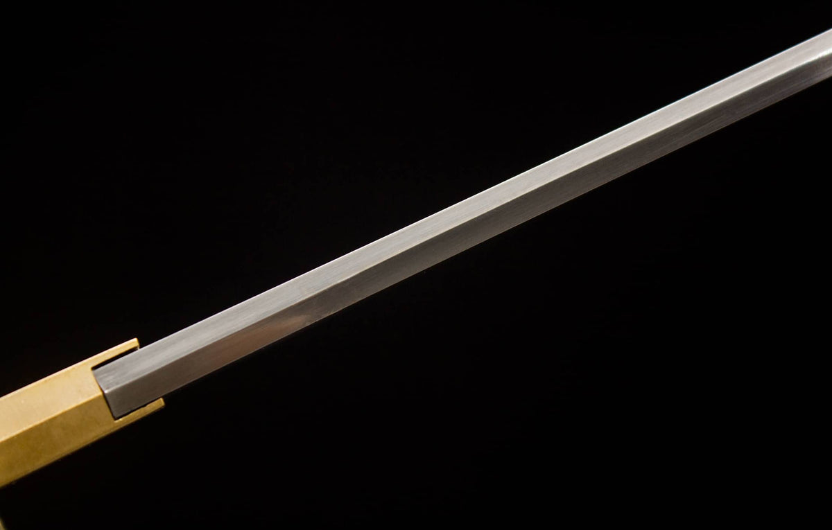 Damascus Hamon Katana – 41.1″ Pattern-Steel Blade, Green Tsuka & Amber Lacquer Saya