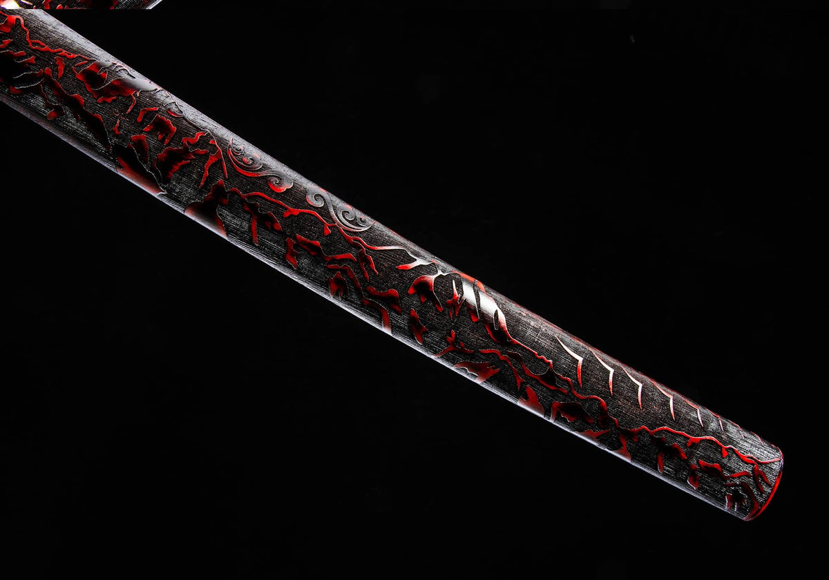 T10 Clay-Tempered Katana – 40.7″ Hamon Blade with Solid-Wood Saya - Chinese Sword store