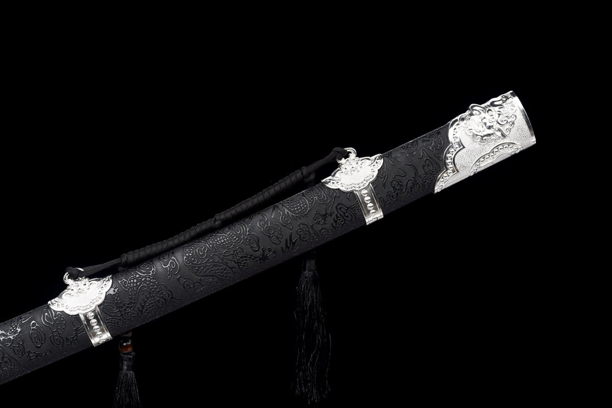Qiu Long Miao Dao – Hand Forged High Manganese Steel Chinese Long Saber with Dragon Pattern Scabbard - Chinese Sword store