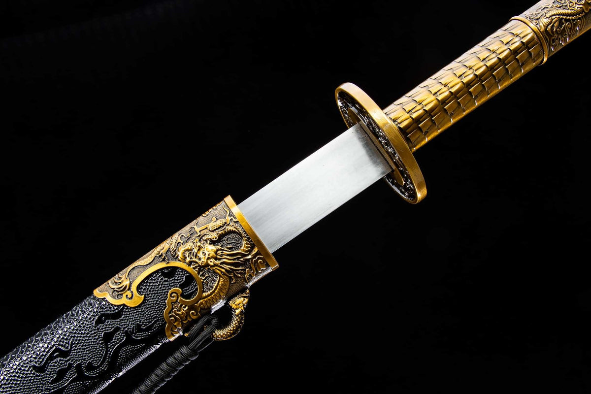 Miao Dao Chinese Broadsword – 55.9″ (142 cm) Manganese Steel Blade & Leather-Wrapped Scabbard - Chinese Sword store