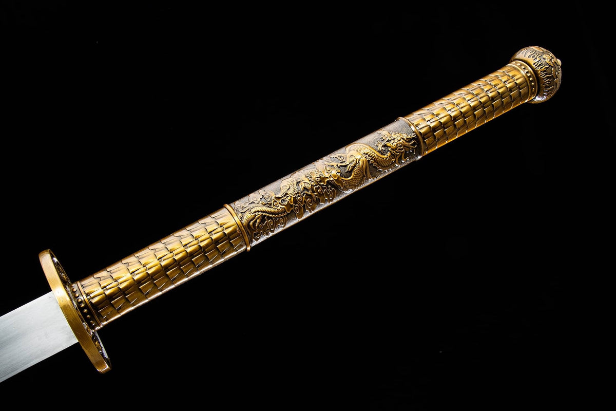 Miao Dao Chinese Broadsword – 55.9″ (142 cm) Manganese Steel Blade & Leather-Wrapped Scabbard - Chinese Sword store