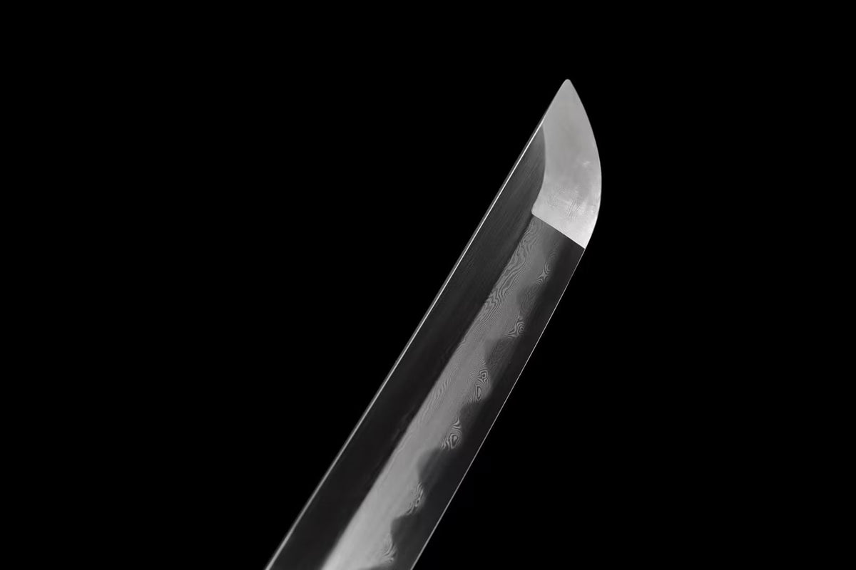 Japanese Katana – Hand Forged Pattern Steel Sword with Blue Rayskin Scabbard, Premium Collectible Display - Chinese Sword store