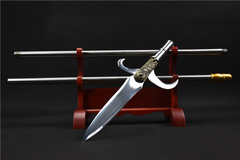 83″ Handmade Hook Sickle Spear – High Manganese Steel