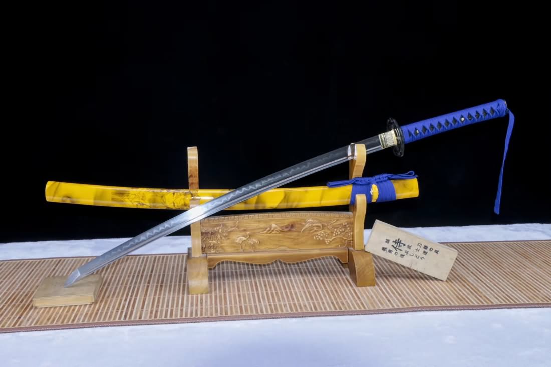 Katana,High carbon steel burn blade,Yellow scabbard - Chinese sword shop