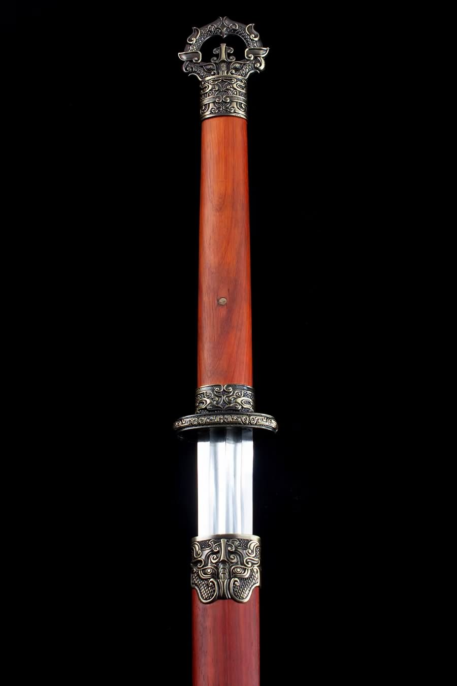 LOONGSWORD,Tang jian,Battle Ready,Forged High Manganese Steel Blades,Redwood Scabbard