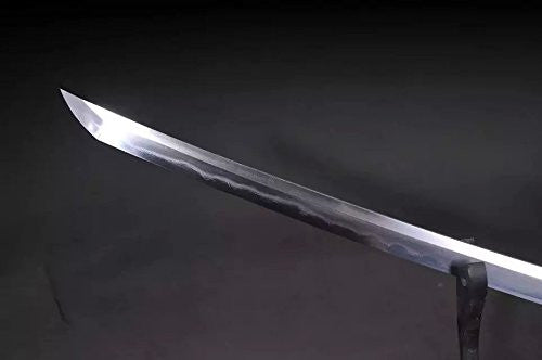 Samurai swords real sharp,Katana(Damascus steel,Skin Scabbard,Copper tosogu)Full tang,Length 39" - Chinese sword shop