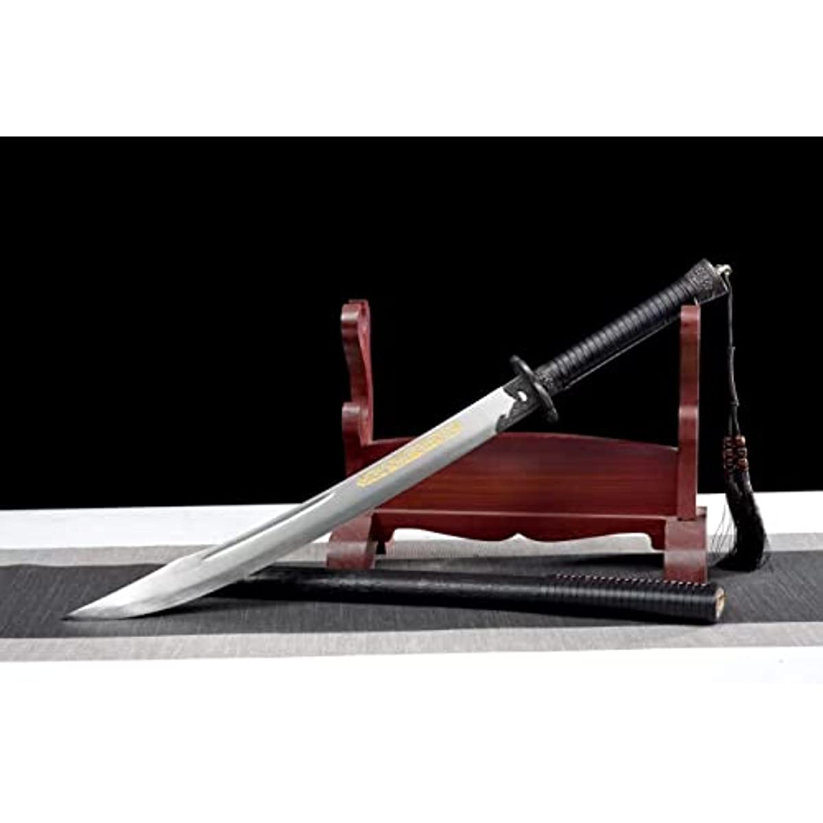 LOONGSWORD,Dagger Saber Forged High Carbon Steel Blade,Pu Scabbard) Length 31"