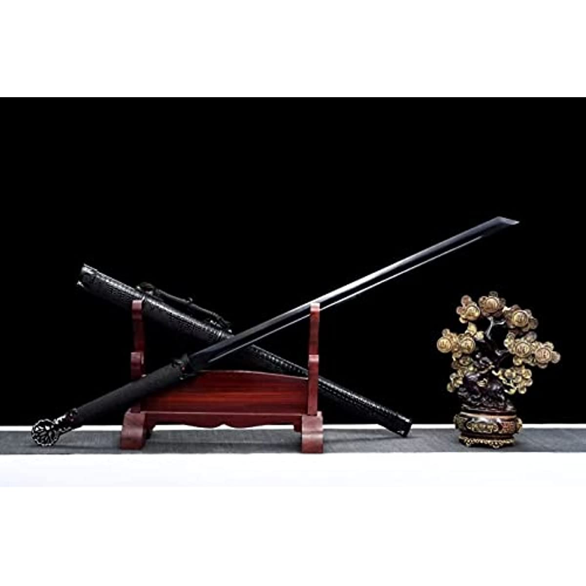 LOONGSWORD,chinese sword,Tang dao Falchion Saber High Carbon Steel Blades,Black Appearance