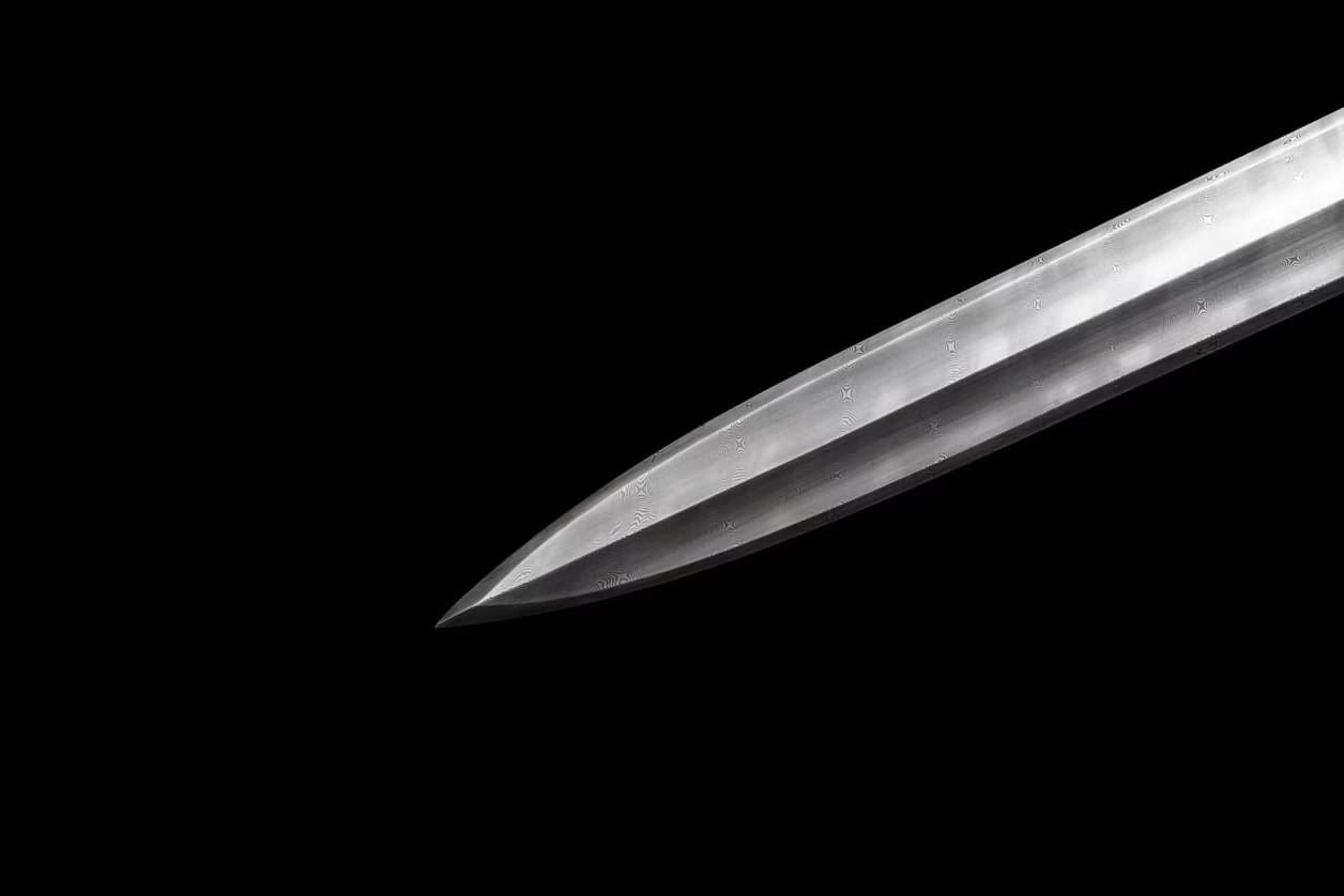 Qing Sword Real,Forged Damascus Steel Blades,Brass Fittings