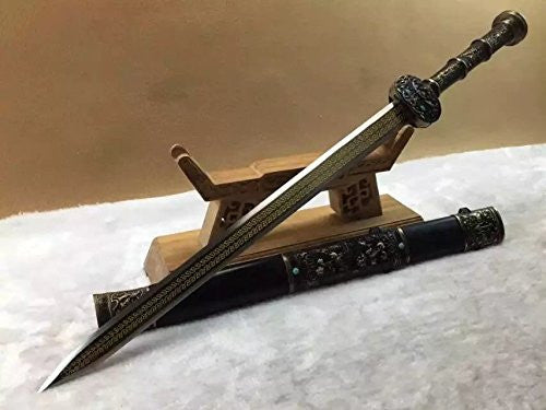 Fengyun jian/High carbon steel blade/Black wood scabbard/Alloy handle - Chinese sword shop