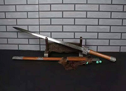 Zhizun sword,Folding pattern steel octahedral blade,Acid wooden,Alloy fittings - Chinese sword shop