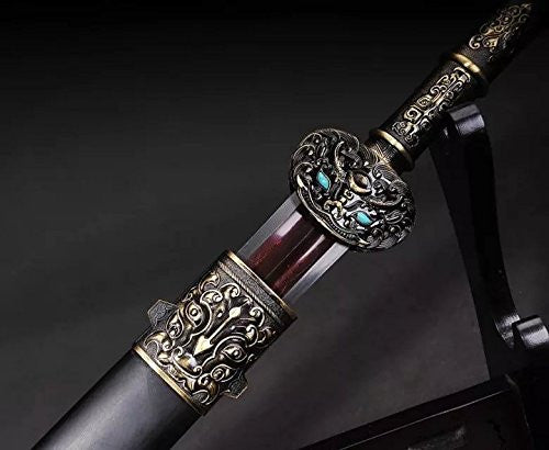 Fengyun jian sword/Damascus steel red blade/Alloy handle - Chinese sword shop