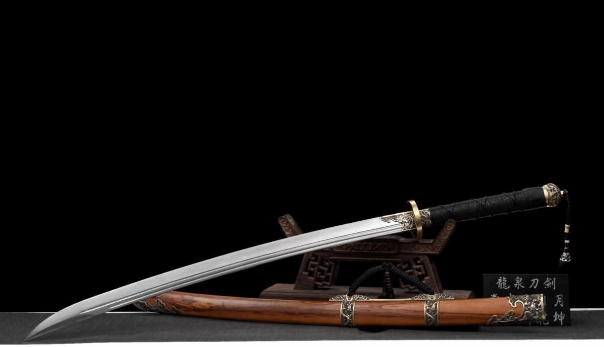 Broadsword Real,Forged Damascus Steel Blade,Rosewood,Brass