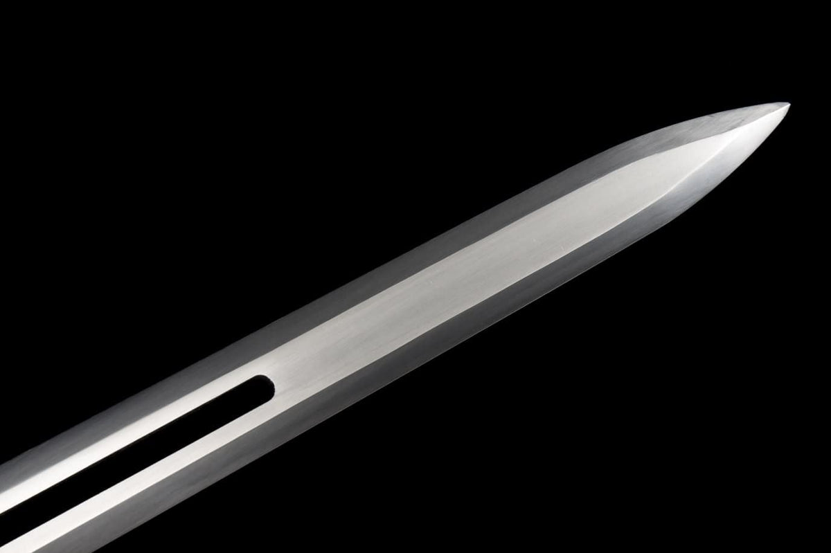 LOONGSWORD,Han jian swords real Forged Hollow Blade,Alloy Fittings,Wood Scabbard