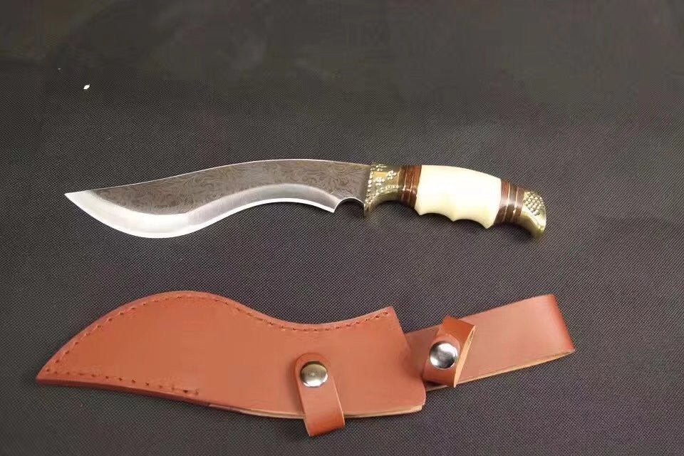 Hunting Folding Knives,Stainless steel blade,Leather scabbard,Length 11.8 inch - Chinese sword shop