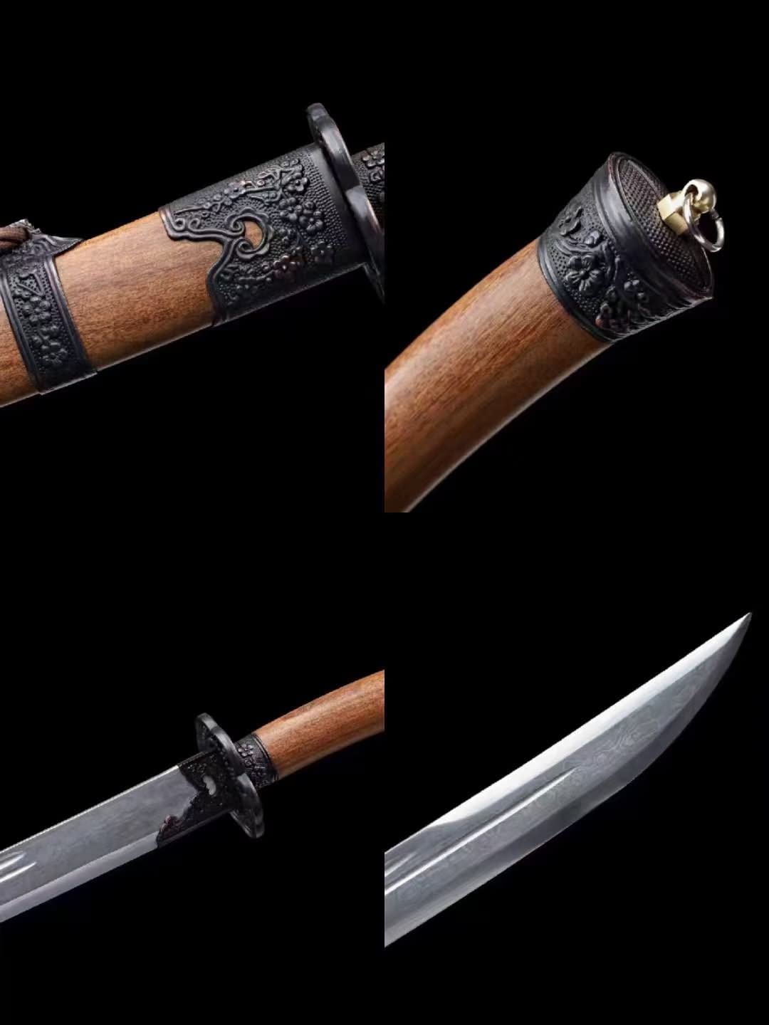 Qing dao Real,Damascus Blades,Rosewood Scabbard,Chinese sword