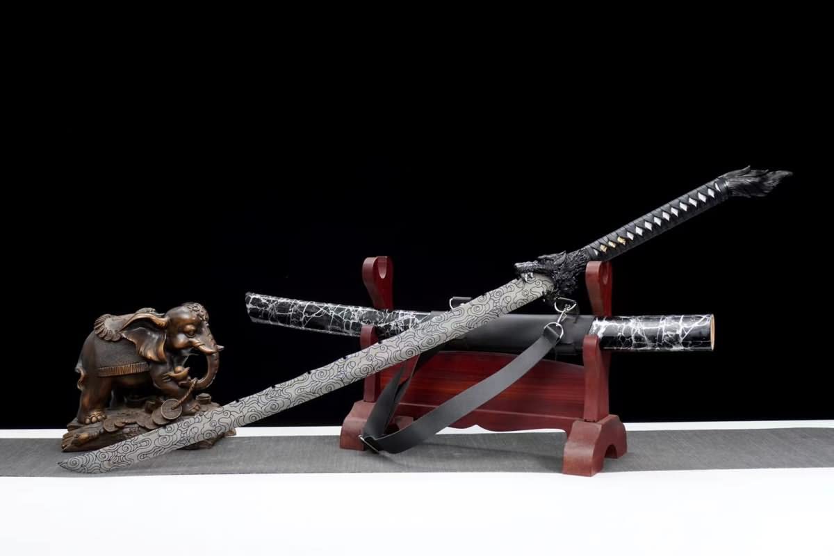 Chinese sword,Wolf Head Machete,Sabre,Forged High Carbon Steel Etch Blade,loongsword