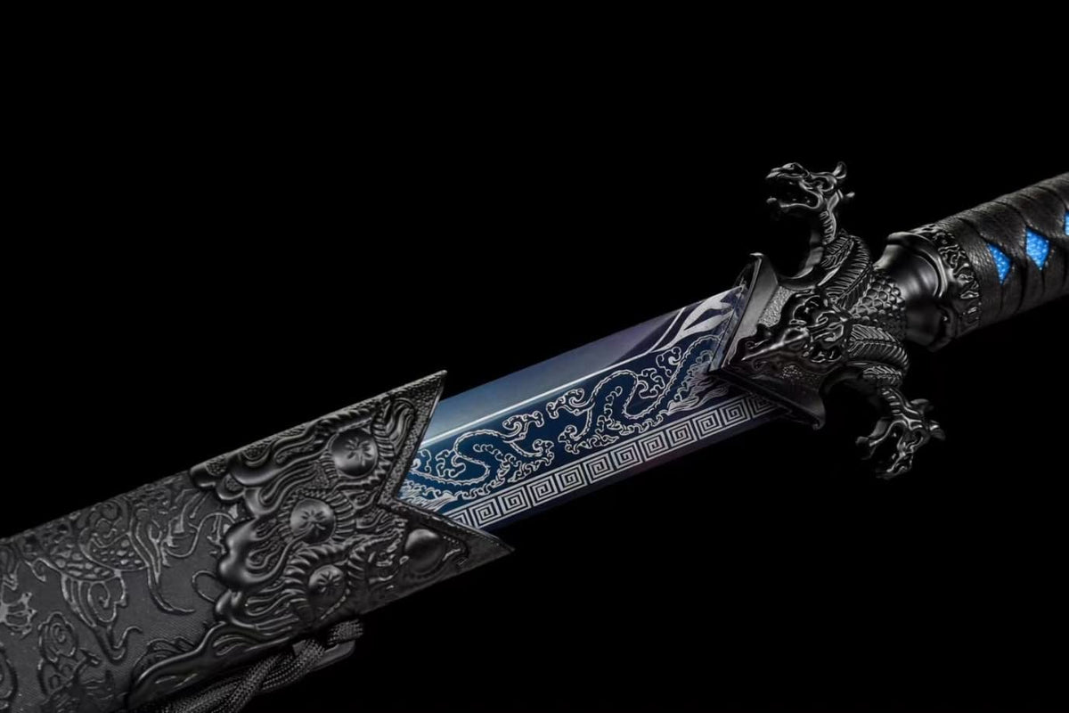LOONGSWORD,chinese sword,Dragon Tang dao Sword,High Carbon Steel Blade,Alloy Fittings